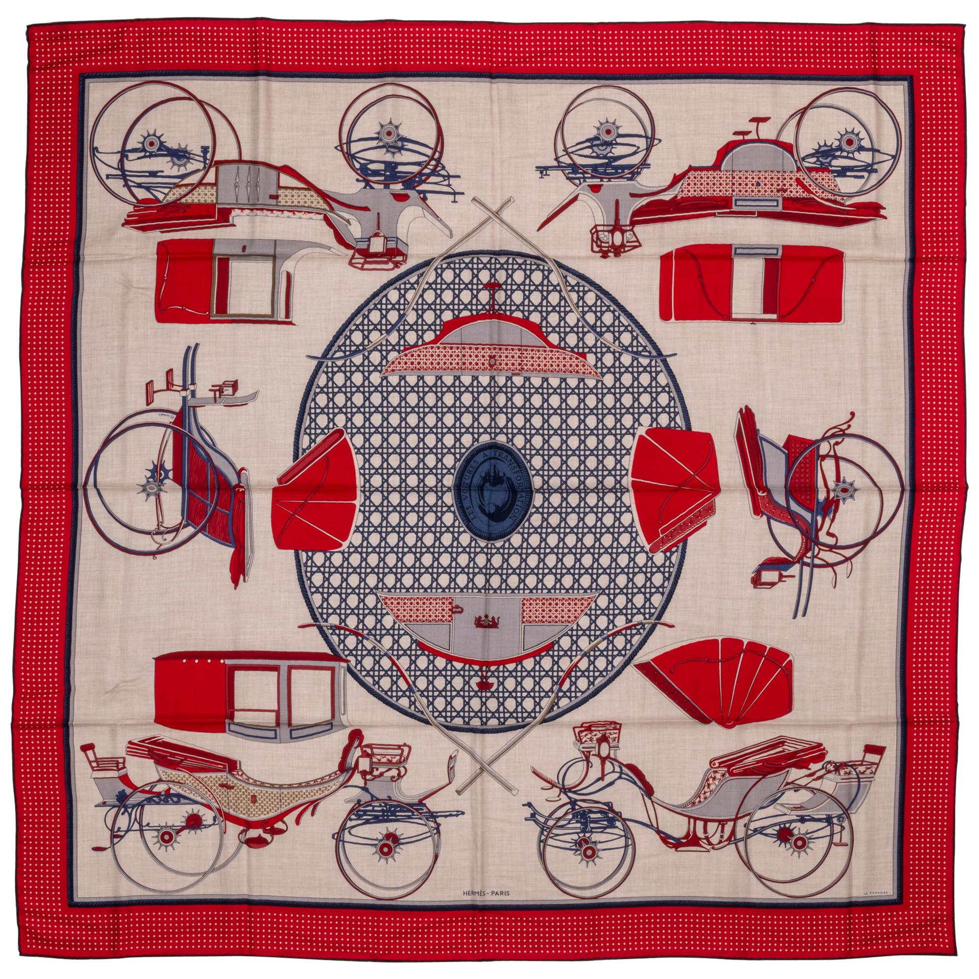 New Hermès Carriages Cashmere Shawl For Sale at 1stDibs