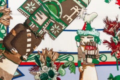 Nuovo Hermes Cashmere 55" Kachinas Scialle Sciarpa Kermit Oliver in Scatola