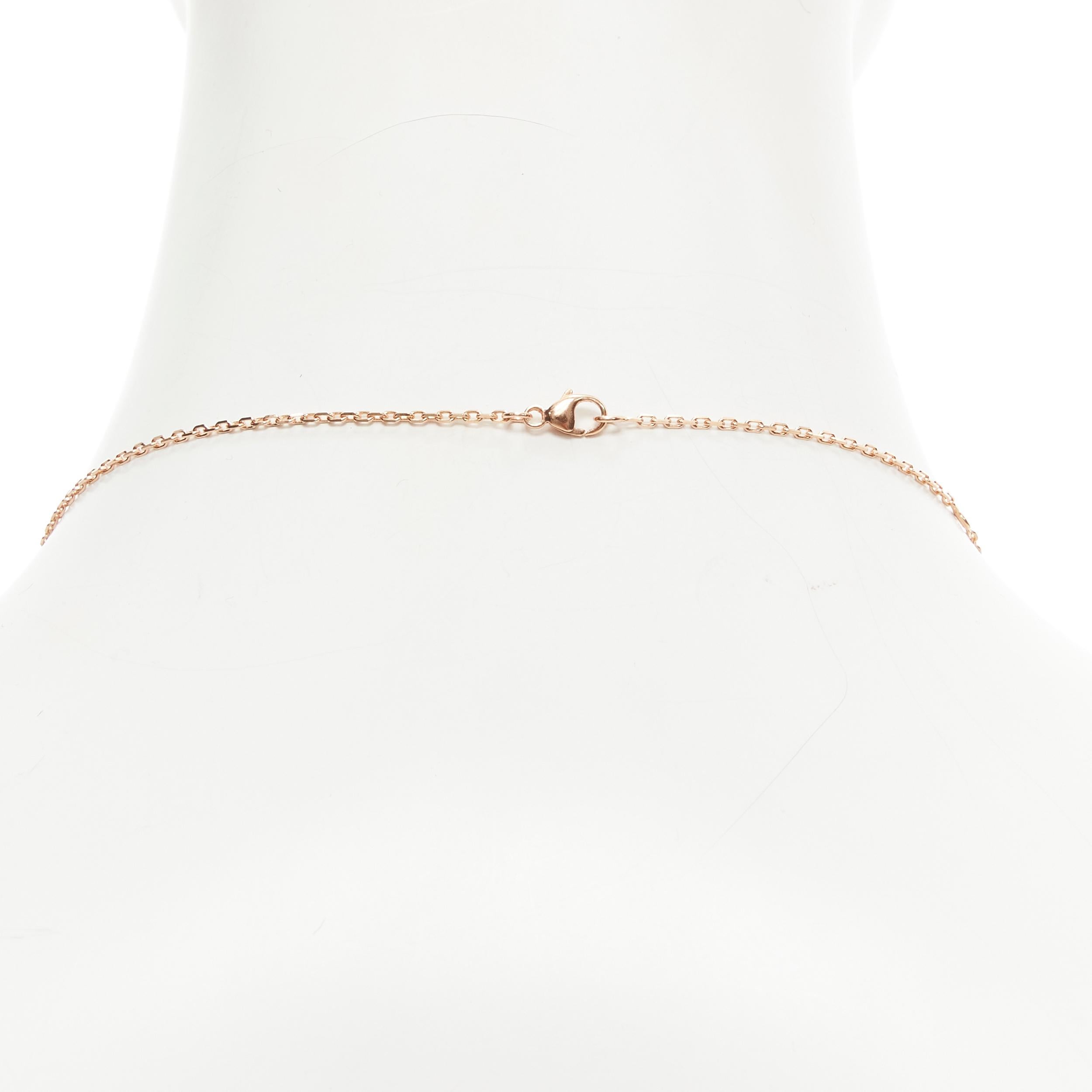Women's new HERMES Chain D'ancre rose gold plated pink leather pendant short necklace For Sale