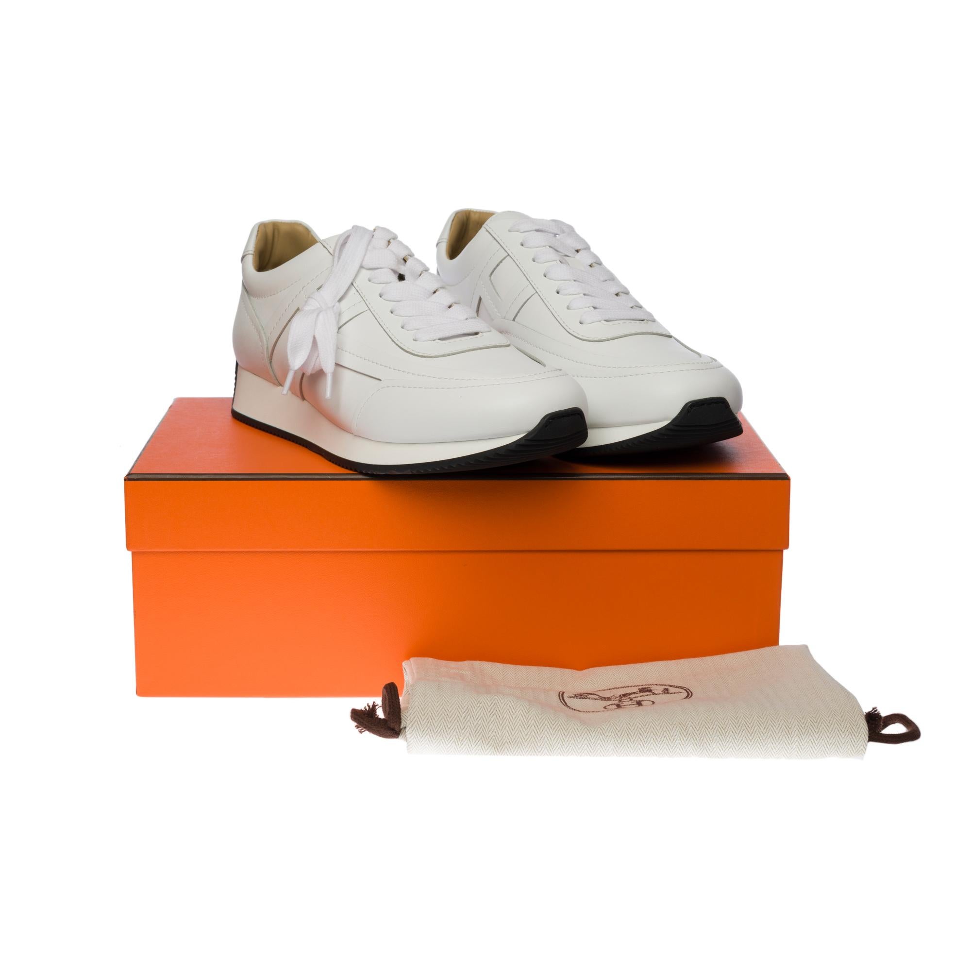 New - Hermès Chris Men's Sneakers in white calf - Size 43.5 3