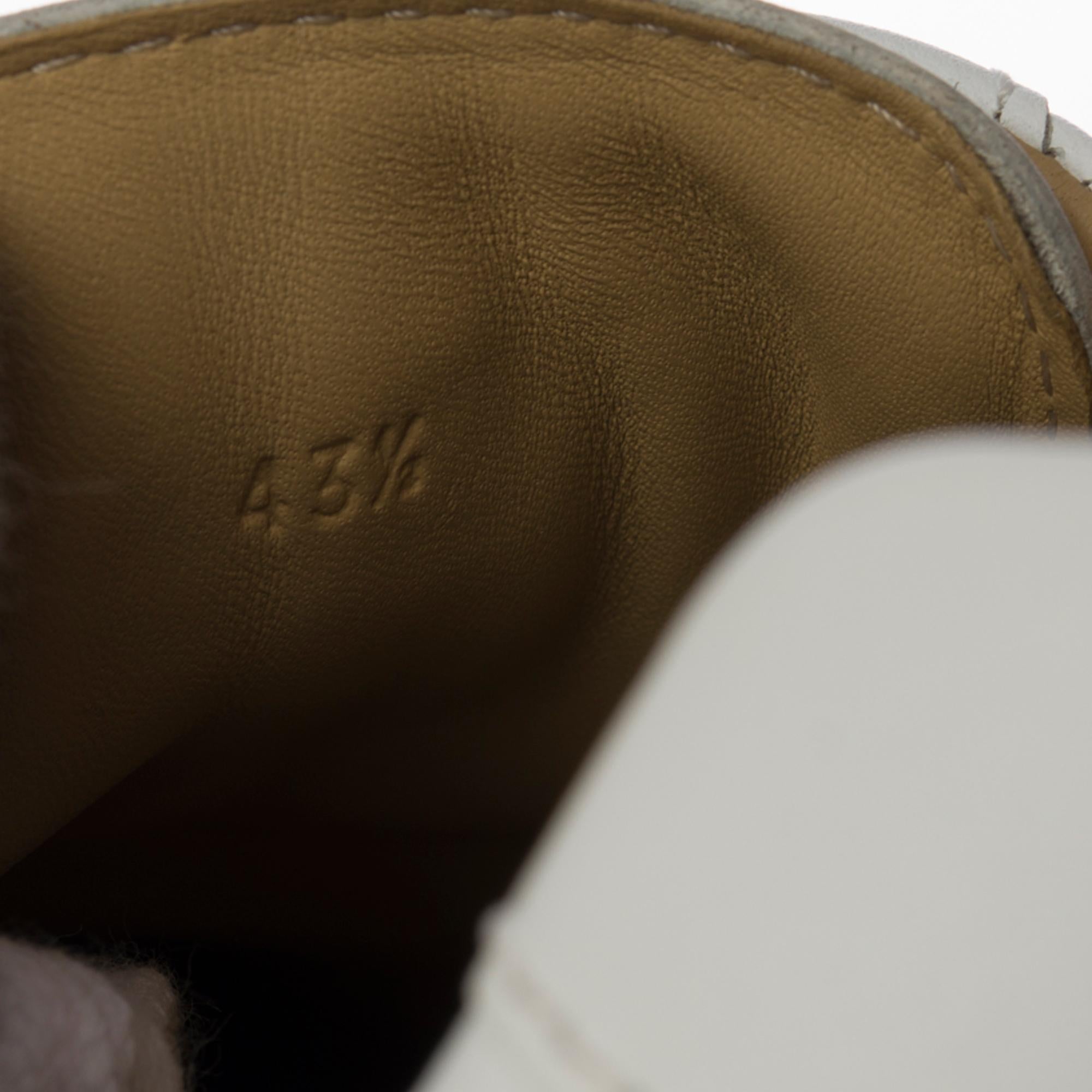 Gray New - Hermès Chris Men's Sneakers in white calf - Size 43.5