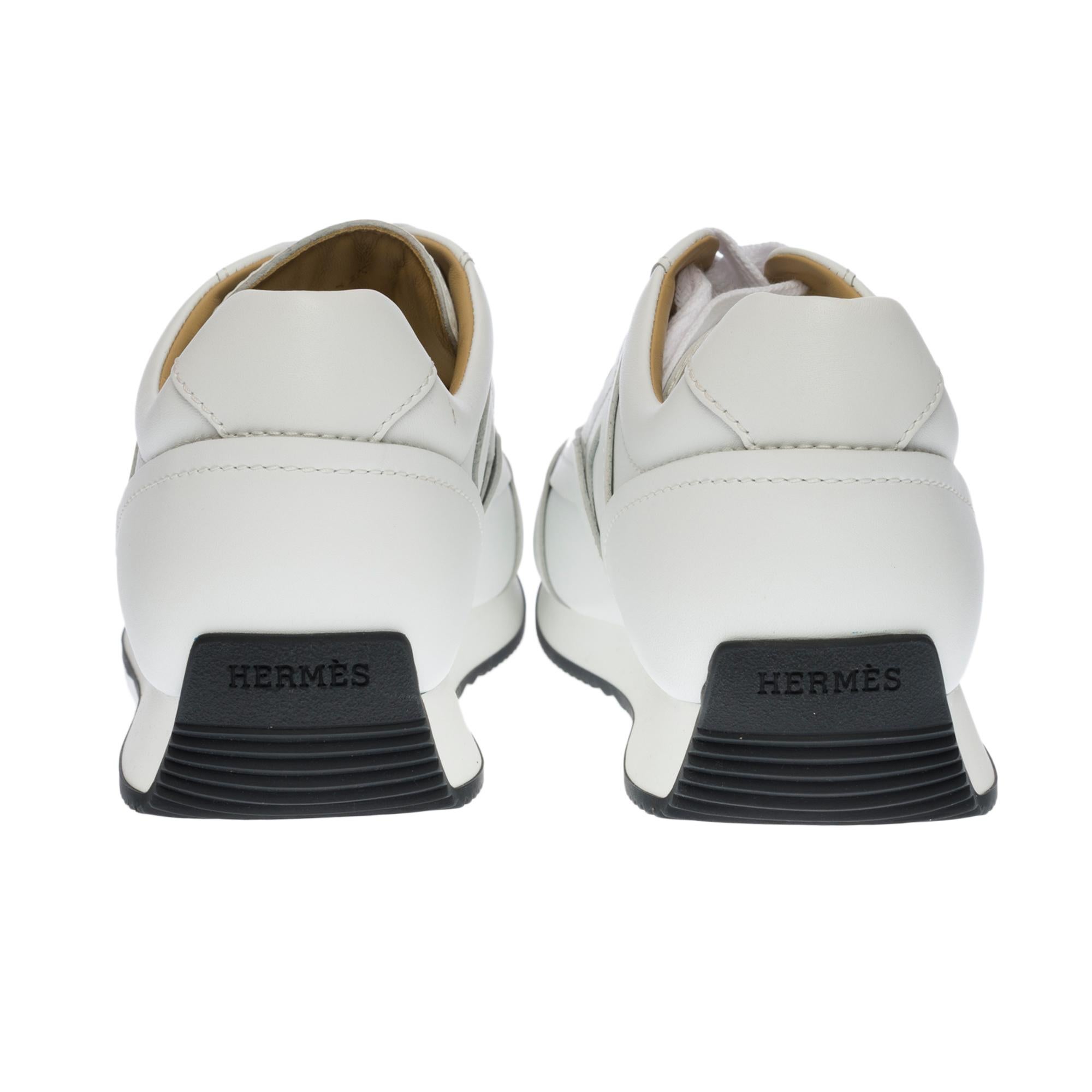 New - Hermès Chris Men's Sneakers in white calf - Size 43.5 1