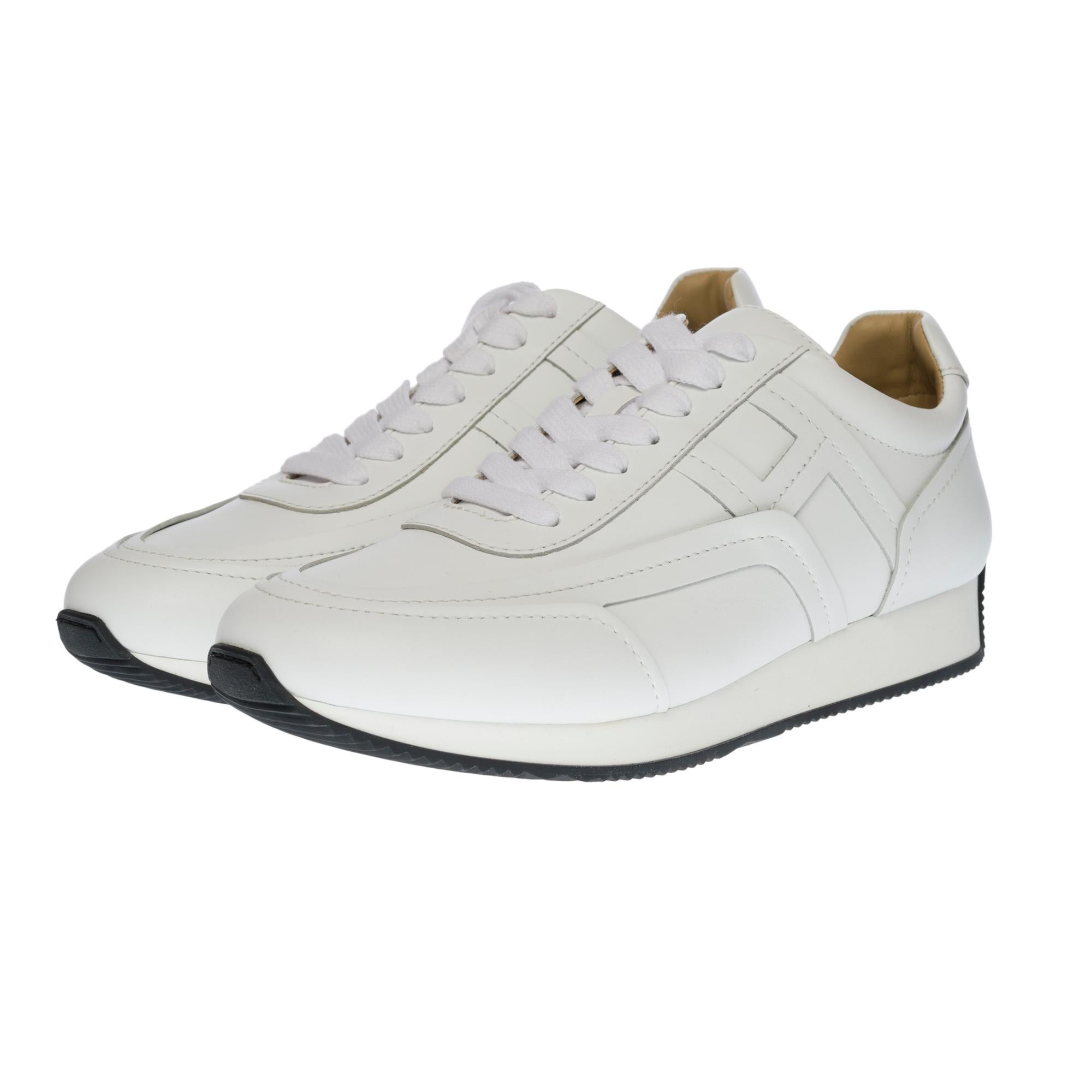 New - Hermès Chris Men's Sneakers in white calf - Size 43.5 2