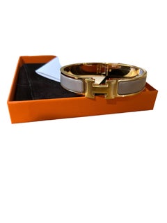 New Hermes Clic Clac H Bracelet Marron Glace Yellow Gold Hardware GM