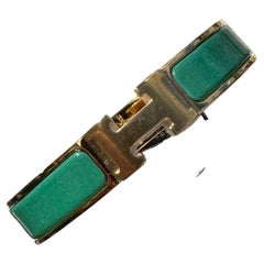 New Hermes Clic Clac H Bracelet Vert Flamboyent GM Yellow Gold Hardware GM