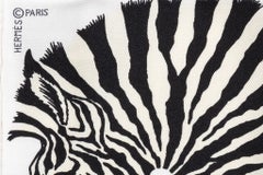 New Hermes Collectible Black and White Zebra Pochette Scarf