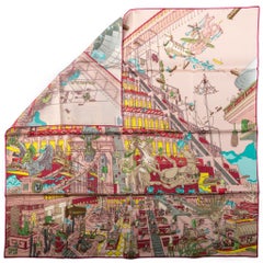 New Hermes Collectible Ugo Gattoni Silk Scarf in Box