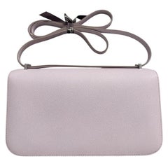 New Hermes Constance Elan Mauve Pale Epsom Leather Palladium Shoulder Bag, 2025
