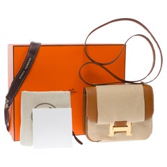 New Hermès Constance Mini 18 Mirror shoulder bag in Gold Epsom calf leather, GHW
