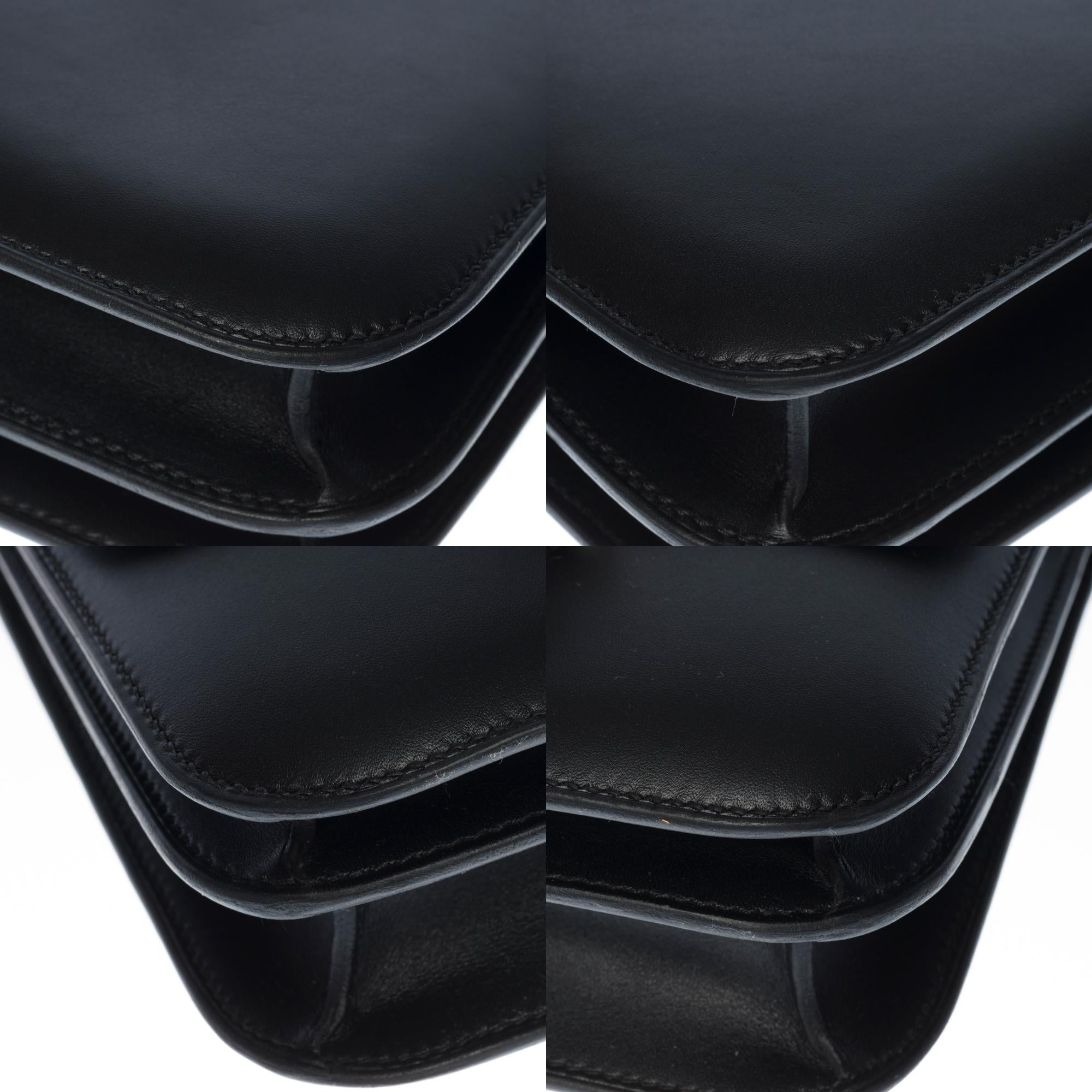 New -Hermes Constance Mini 18 Studio shoulder bag in Black Monsieur leather, SHW 3