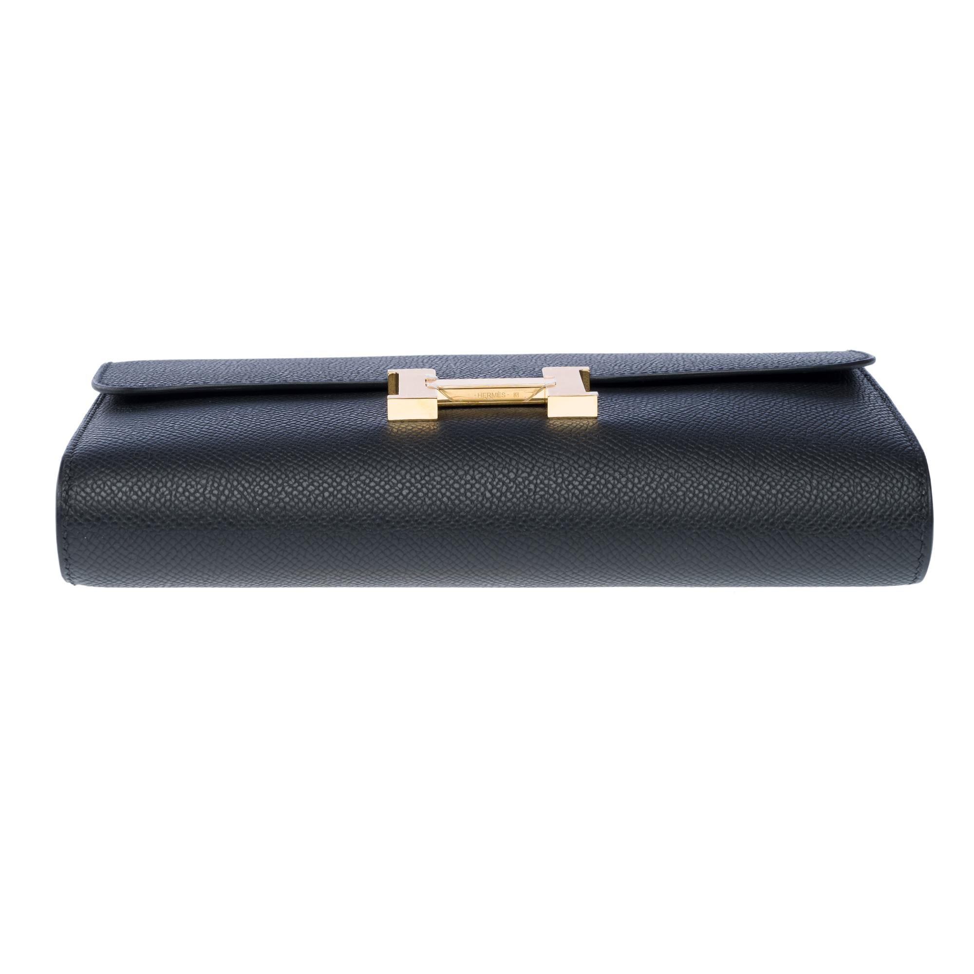 New Hermès Constance To Go shoulder bag in Black Epsom leather, GHW 7