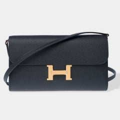 New Hermès Constance To Go shoulder bag in Black Epsom leather, GHW