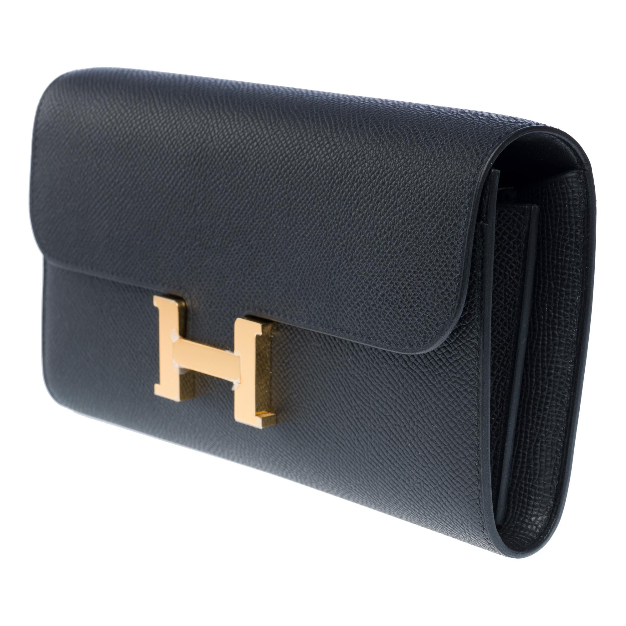 New Hermès Constance To Go shoulder bag in Black Epsom leather, GHW 2