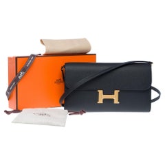 New Hermès Constance To Go shoulder bag in Black Epsom leather, GHW