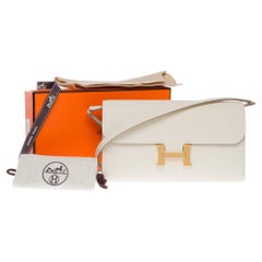 New Hermès Constance To Go Umhängetasche aus Craie Epsom Kalbsleder, GHW