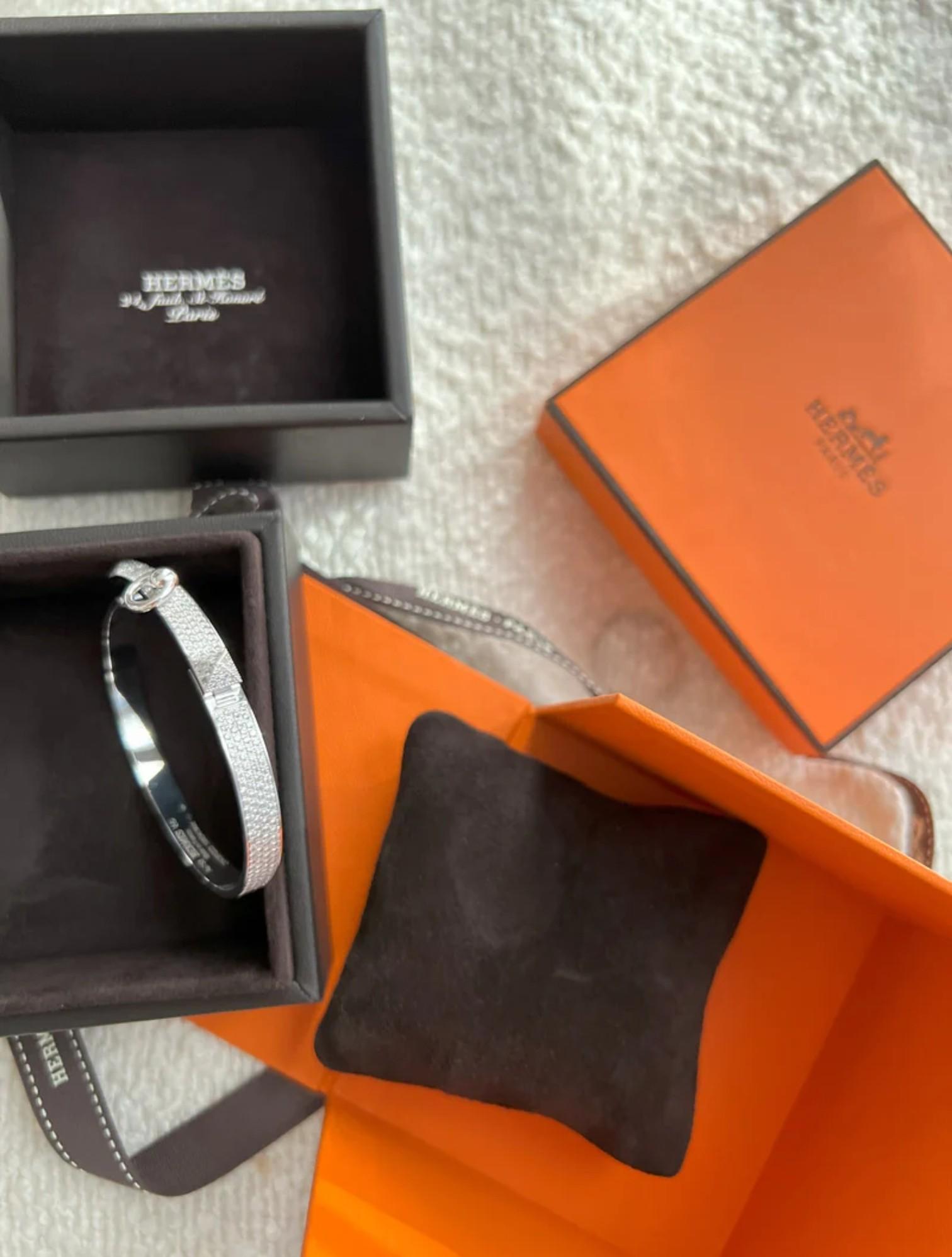 NUEVO Hermes De Chien Pulsera Oro Blanco Diamante Pavé Completo ST Más de $60K en venta 8