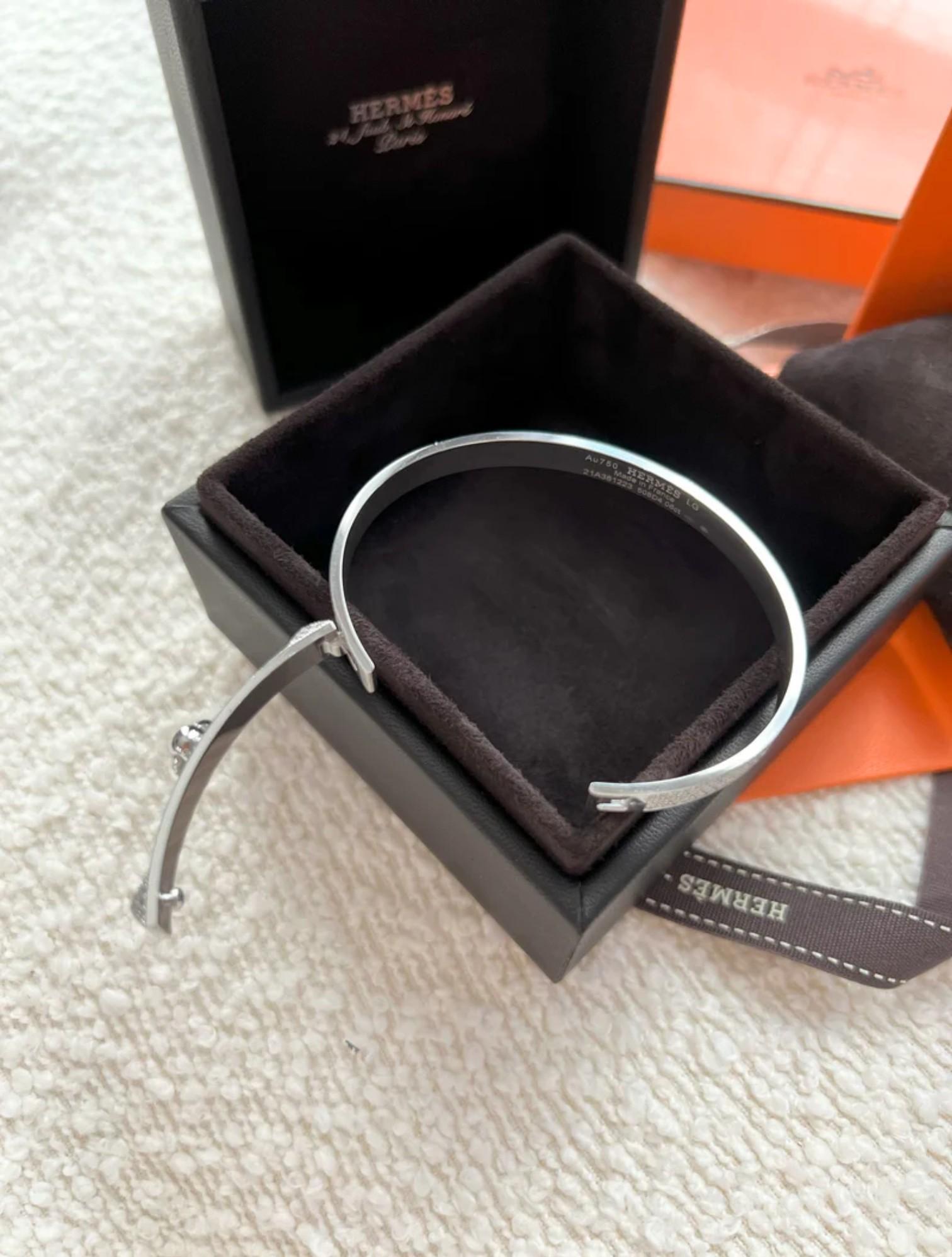 NUEVO Hermes De Chien Pulsera Oro Blanco Diamante Pavé Completo ST Más de $60K en venta 9