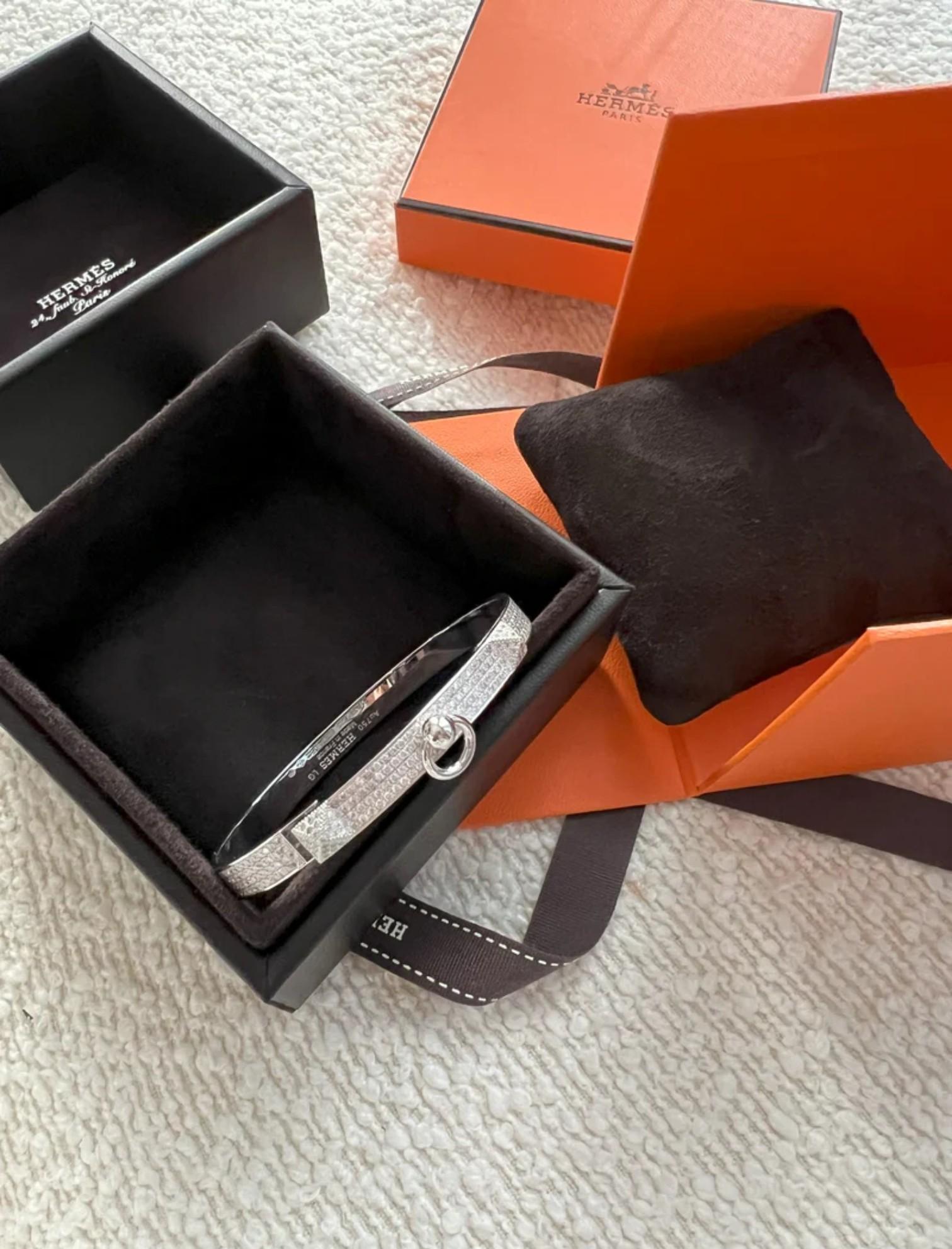 NUEVO Hermes De Chien Pulsera Oro Blanco Diamante Pavé Completo ST Más de $60K en venta 4