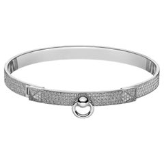 NEW Hermes De Chien Bracelet White Gold Full Paved Diamond ST Over $60K