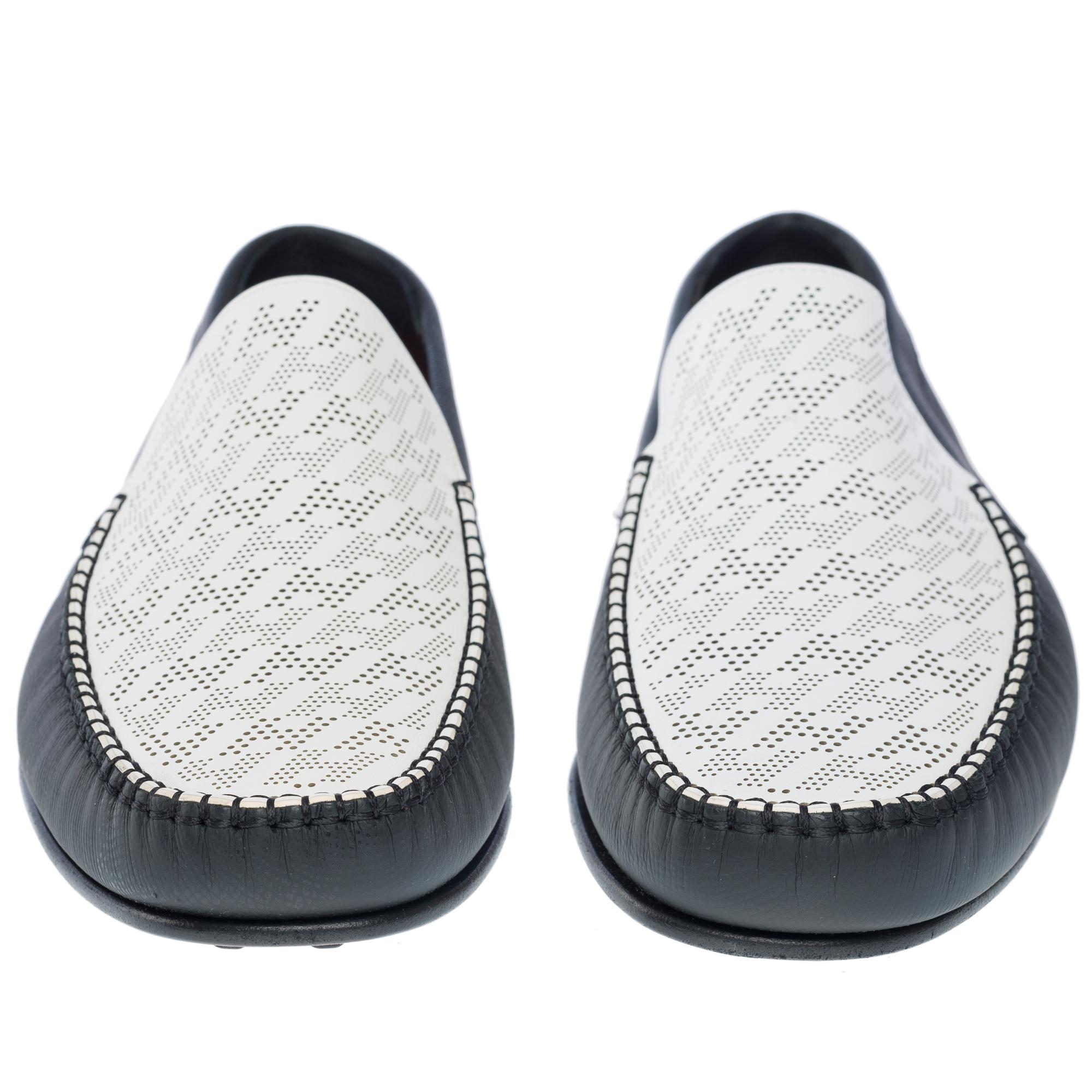 New Hermès Driving loafer in Epsom calfskin and perforated calf In New Condition In Paris, IDF