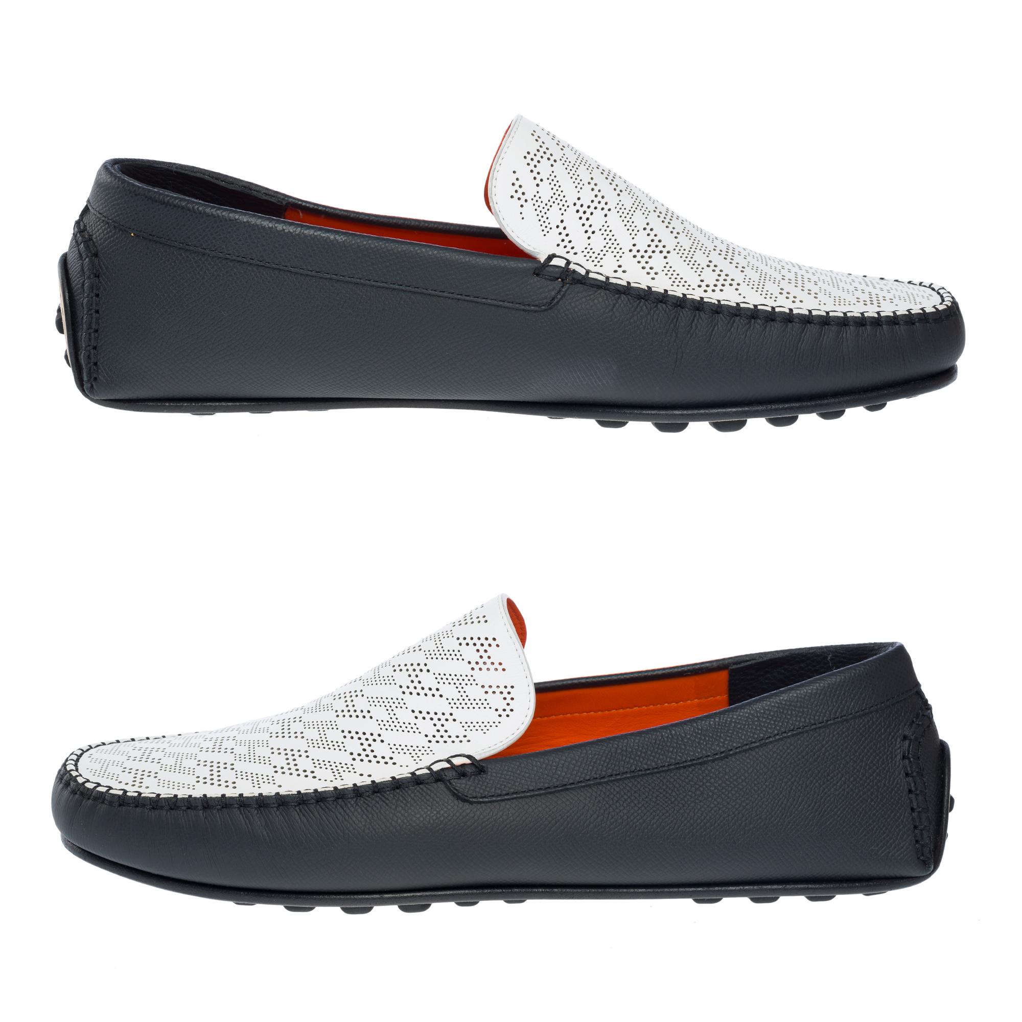 Women's New Hermès Driving loafer in Epsom calfskin and perforated calf
