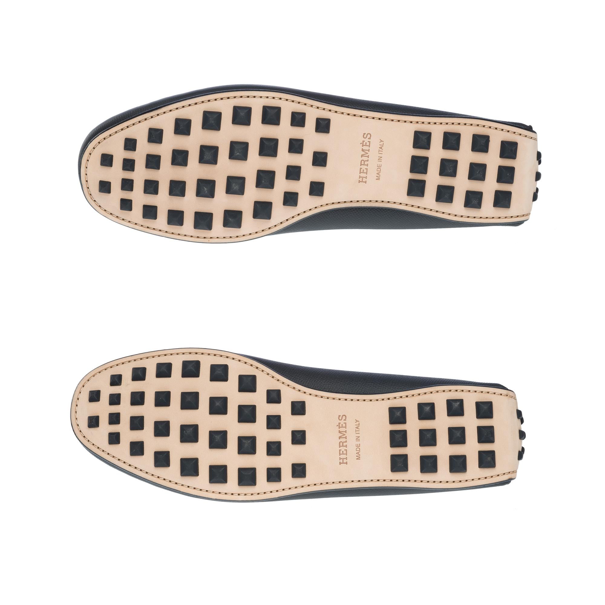 New Hermès Driving loafer in Epsom calfskin and perforated calf 4