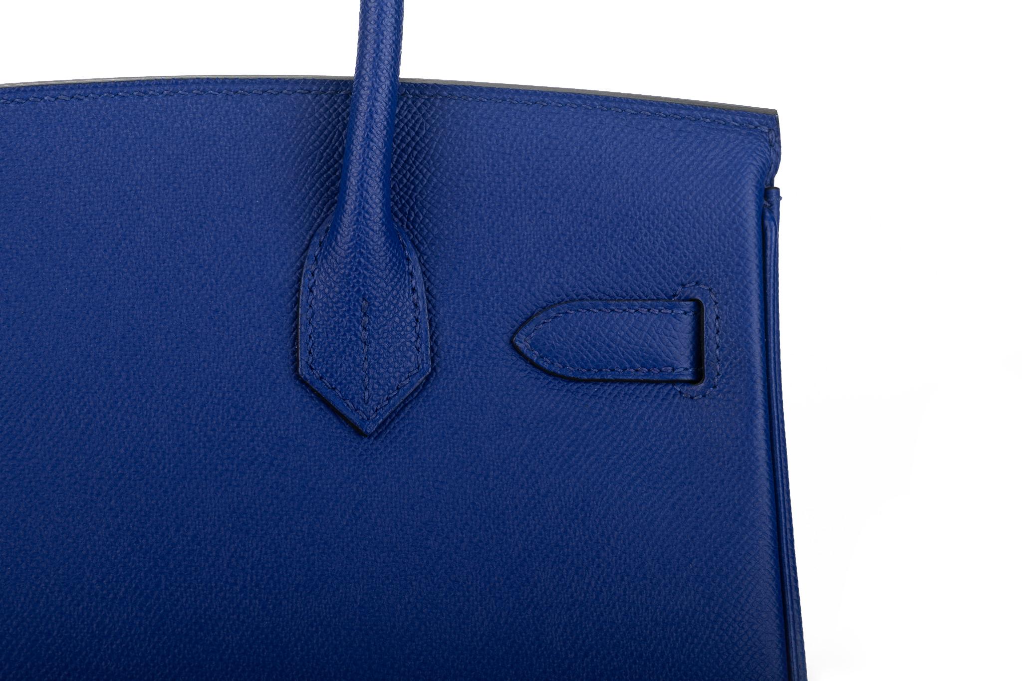 New Hermes Electric Blue Epsom Birkin 30 Cm Bag 3