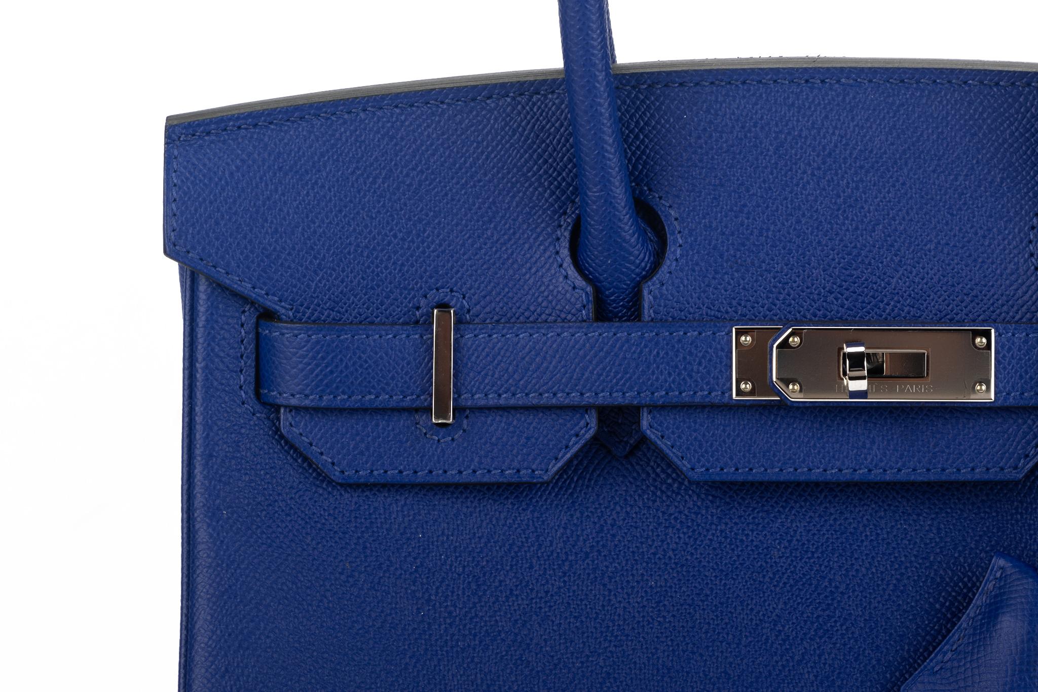 Women's New Hermes Electric Blue Epsom Birkin 30 Cm Bag