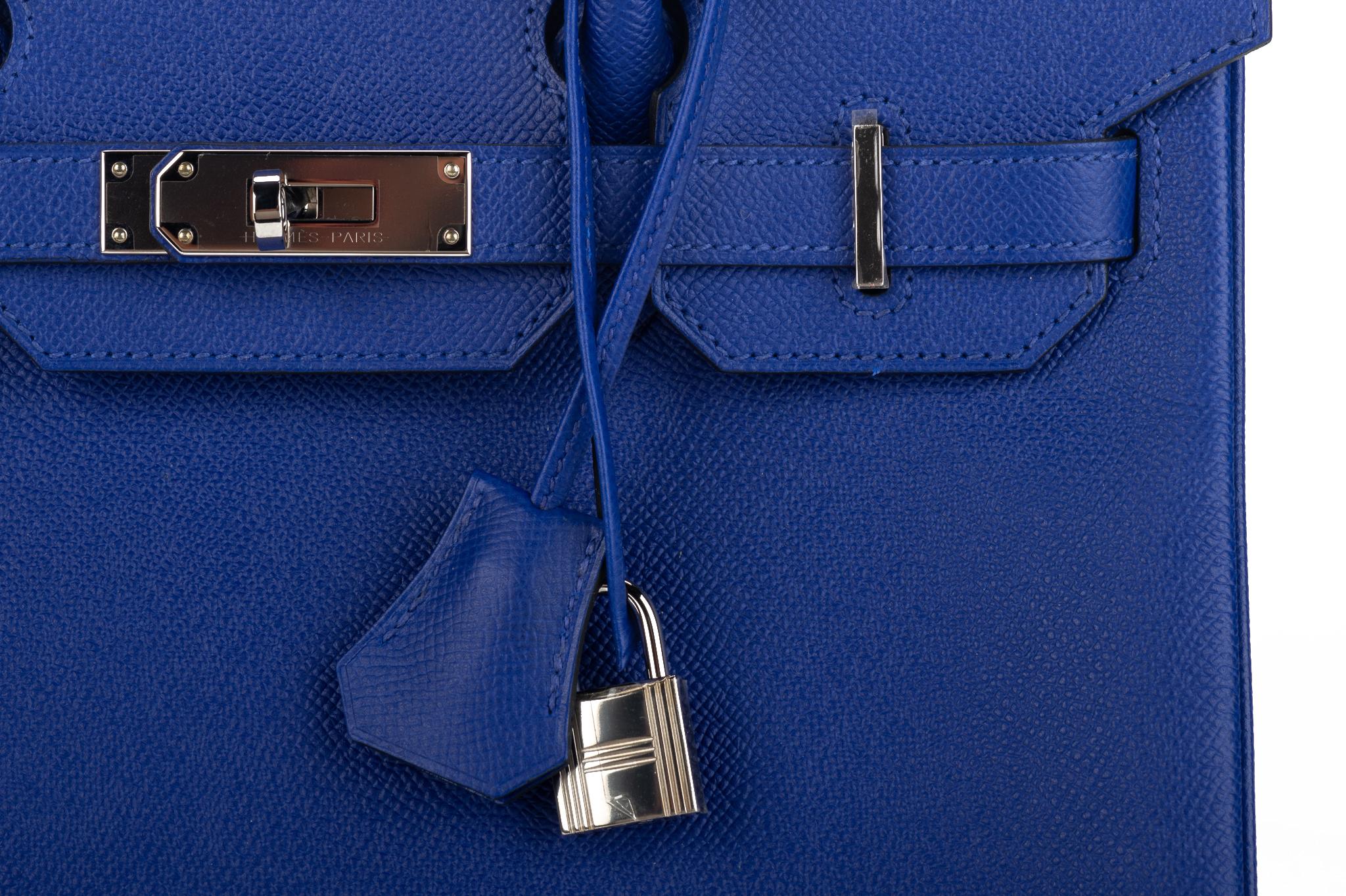 New Hermes Electric Blue Epsom Birkin 30 Cm Bag 1