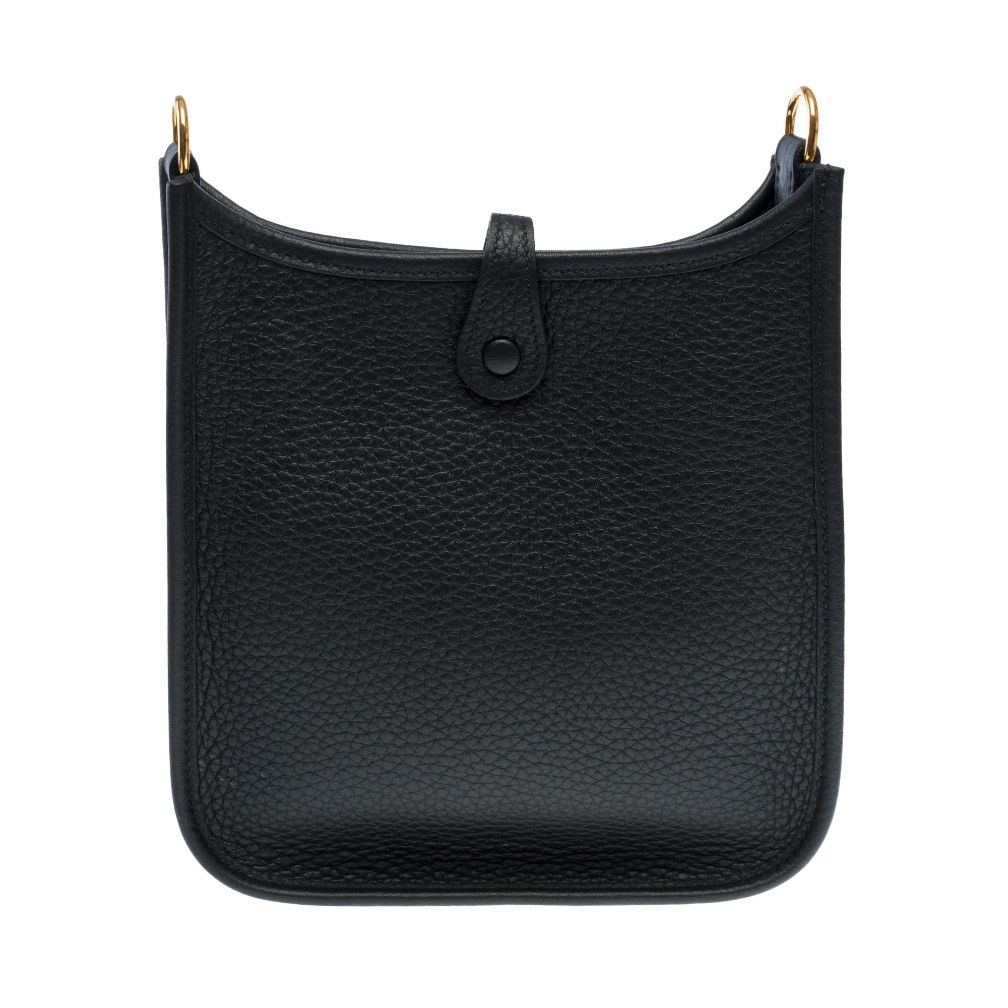 New Hermès Evelyne 16 TPM shoulder bag in Black Taurillon Clemence leather, GHW In New Condition In Paris, IDF