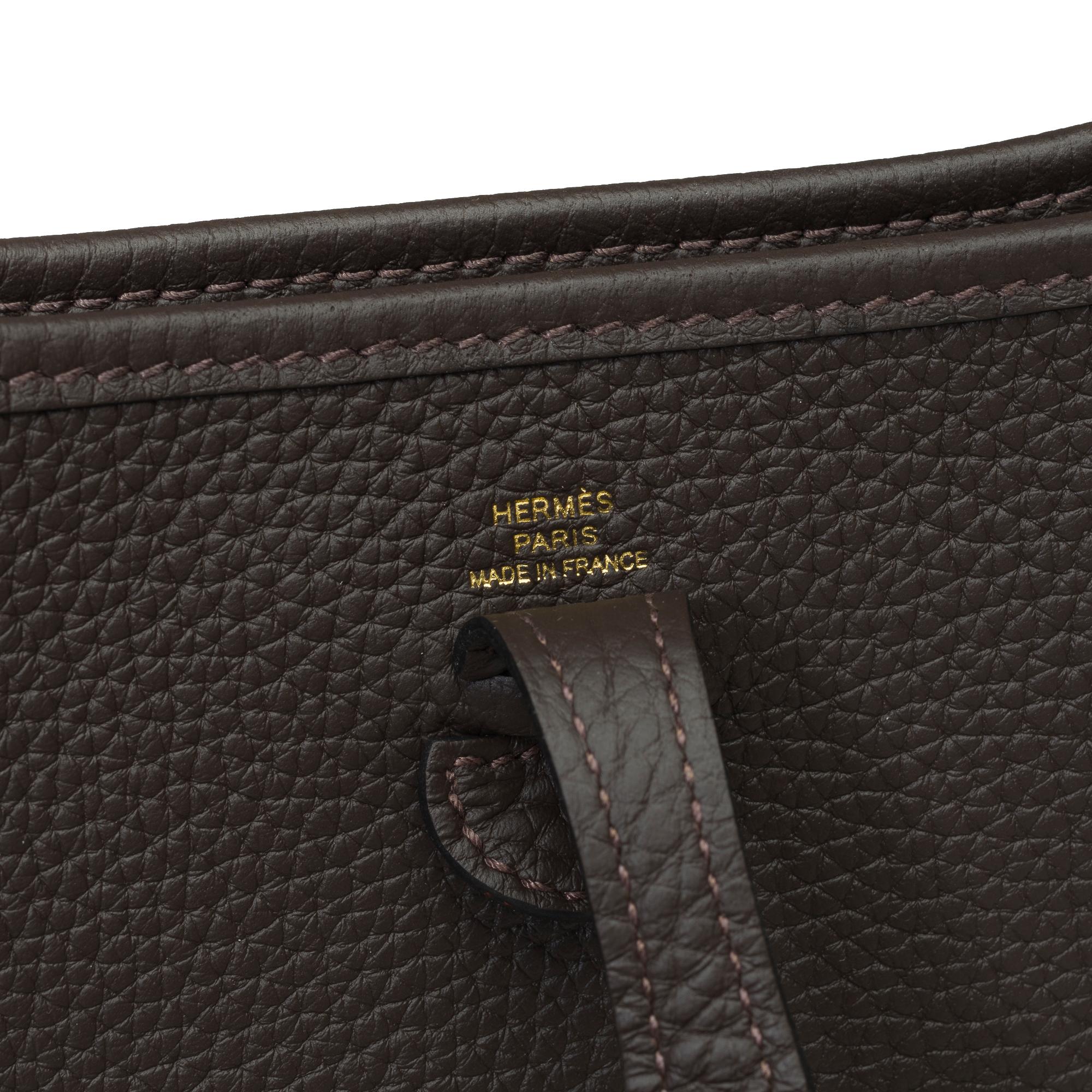 New Hermès Evelyne 16 TPM shoulder bag in  brown Togo leather, GHW 2