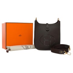 New Hermès Evelyne 16 TPM shoulder bag in  brown Togo leather, GHW