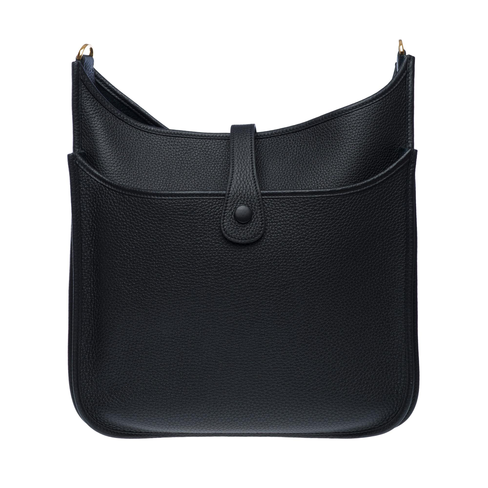 New Hermès Evelyne III 33 (GM) shoulder bag in Black Taurillon Calf leather, GHW In New Condition In Paris, IDF