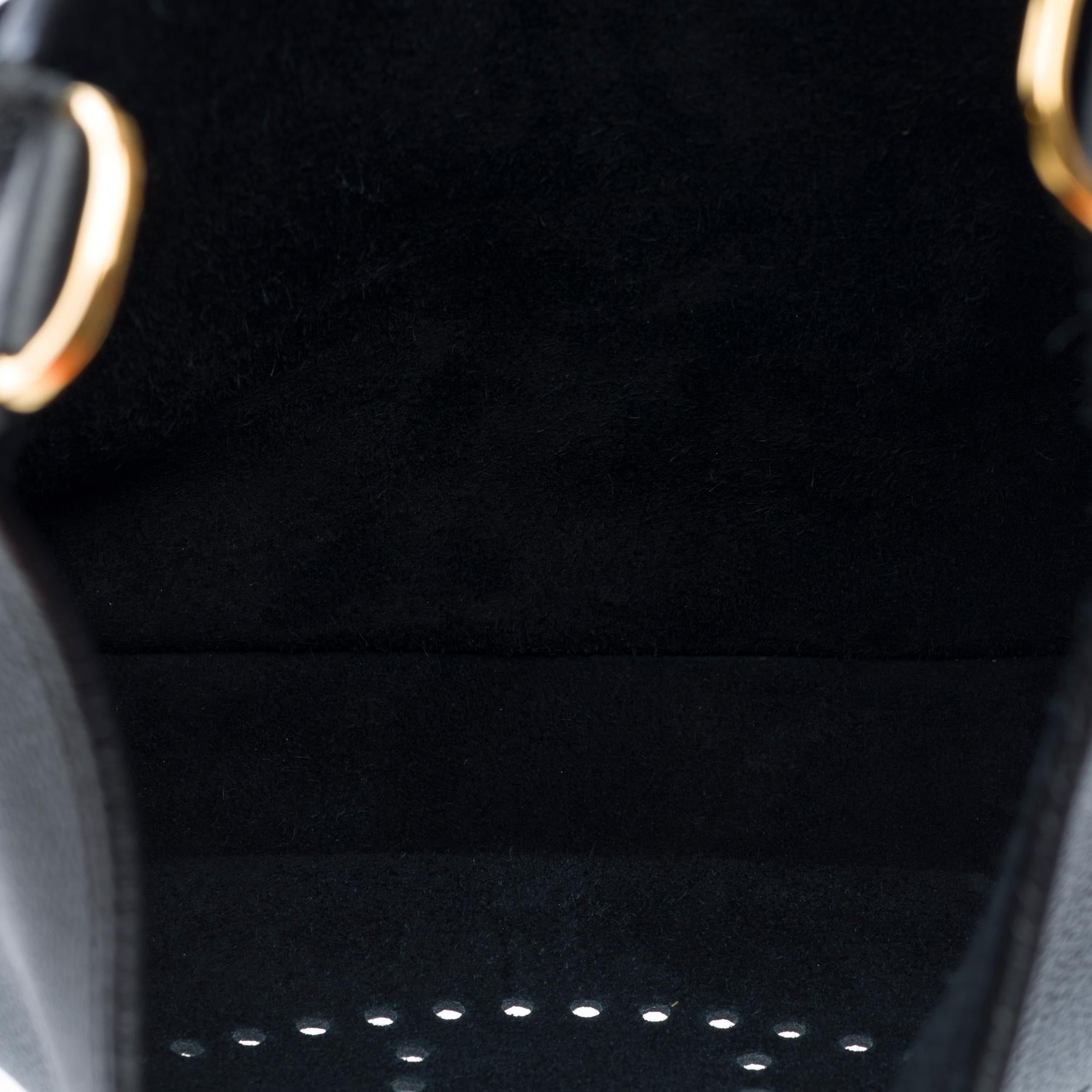 New Hermès Evelyne III 33 (GM) shoulder bag in Black Taurillon Calf leather, GHW 4