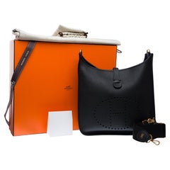 New Hermès Evelyne III 33 (GM) shoulder bag in Black Taurillon Calf leather, GHW