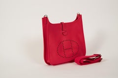 New Hermes Evelyne PM Rose Extreme Crossbody Bag with Box