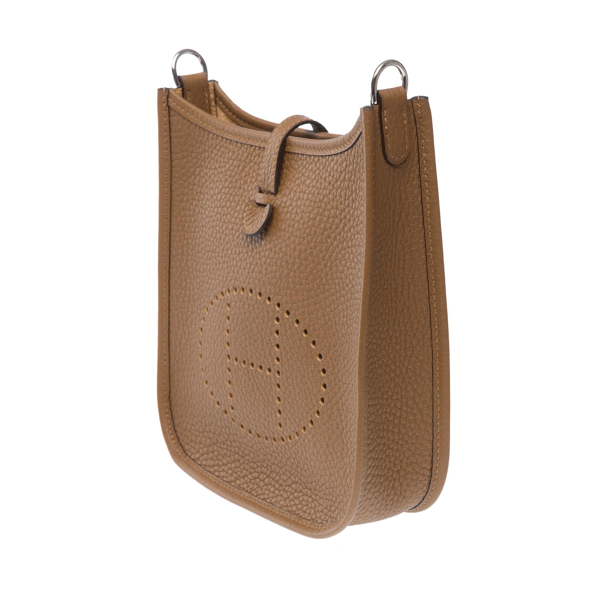 Women's New Hermès Evelyne TPM Amazone shoulder bag in Alezan Taurillon leather, PHW