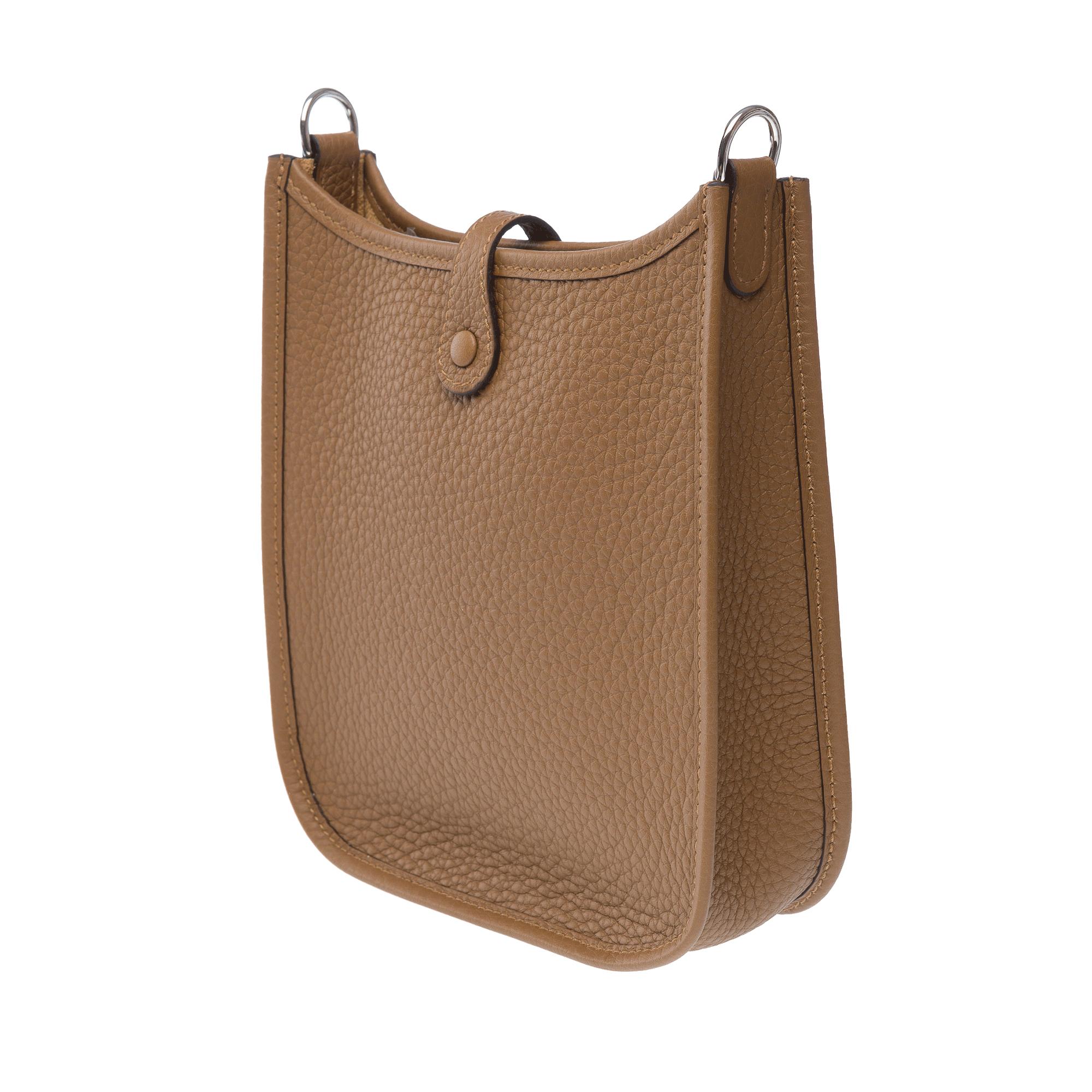 New Hermès Evelyne TPM Amazone shoulder bag in Alezan Taurillon leather, PHW 1