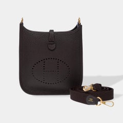 New Hermès Evelyne TPM Amazone shoulder bag in Brown Taurillon leather, GHW
