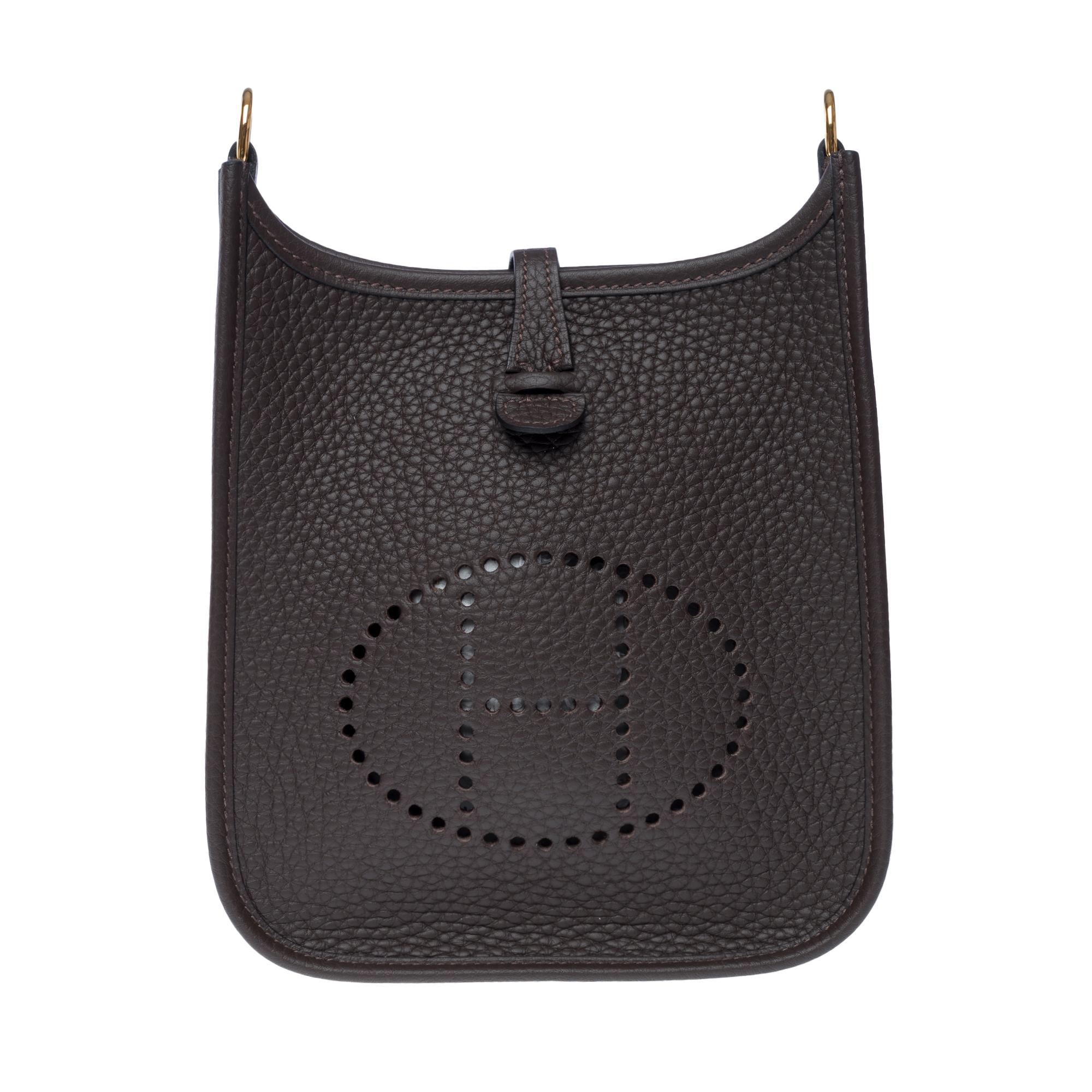 New Hermès Evelyne TPM Amazone shoulder bag in Brown Taurillon leather, GHW In New Condition In Paris, IDF
