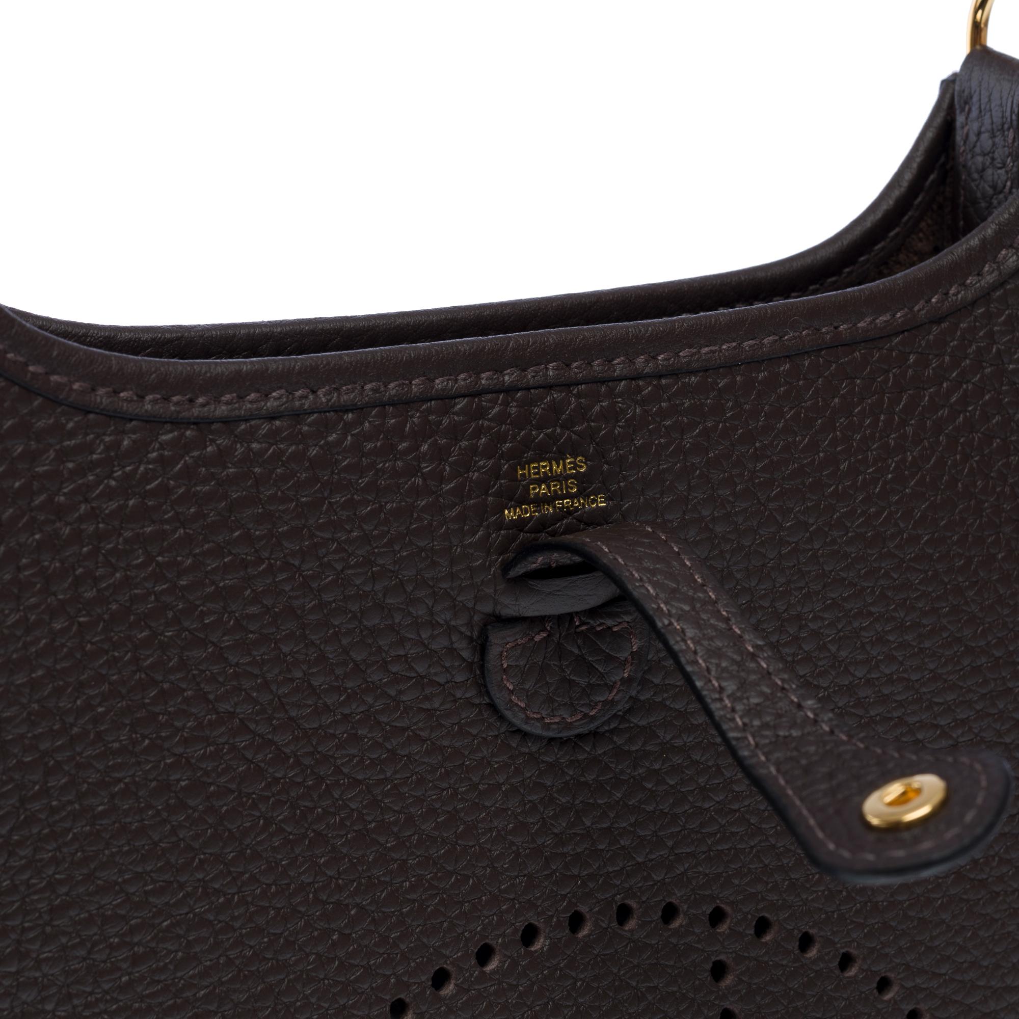 New Hermès Evelyne TPM Amazone shoulder bag in Brown Taurillon leather, GHW For Sale 2