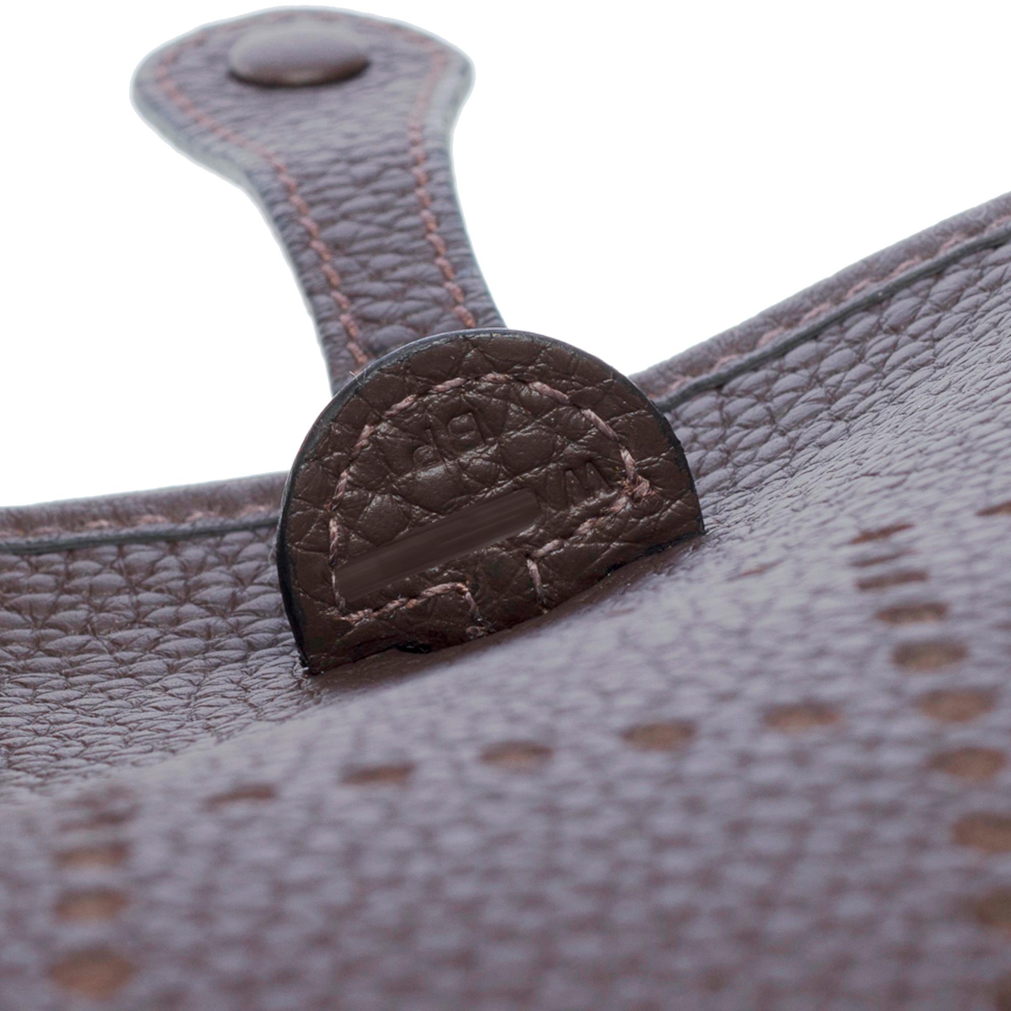 New Hermès Evelyne TPM Amazone shoulder bag in Brown Taurillon leather, GHW For Sale 3