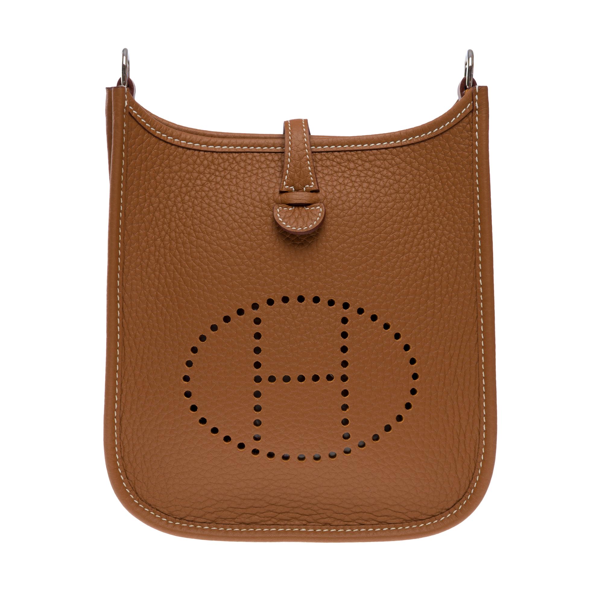 New Hermès Evelyne TPM Amazone shoulder bag in Gold Taurillon leather, PHW In New Condition For Sale In Paris, IDF