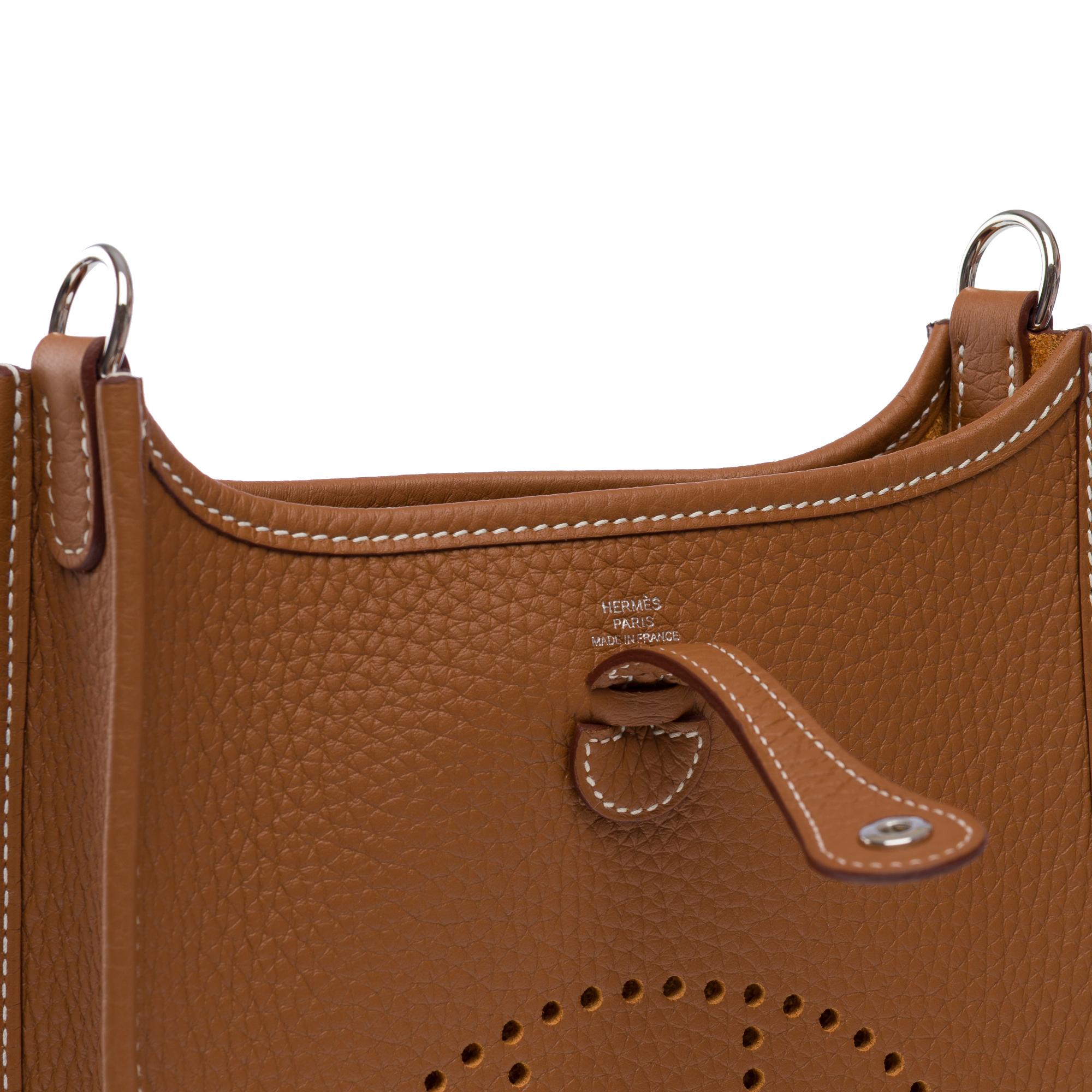 Nouveau Sac à bandoulière Hermès Evelyne TPM Amazone en cuir Taurillon or, PHW en vente 3
