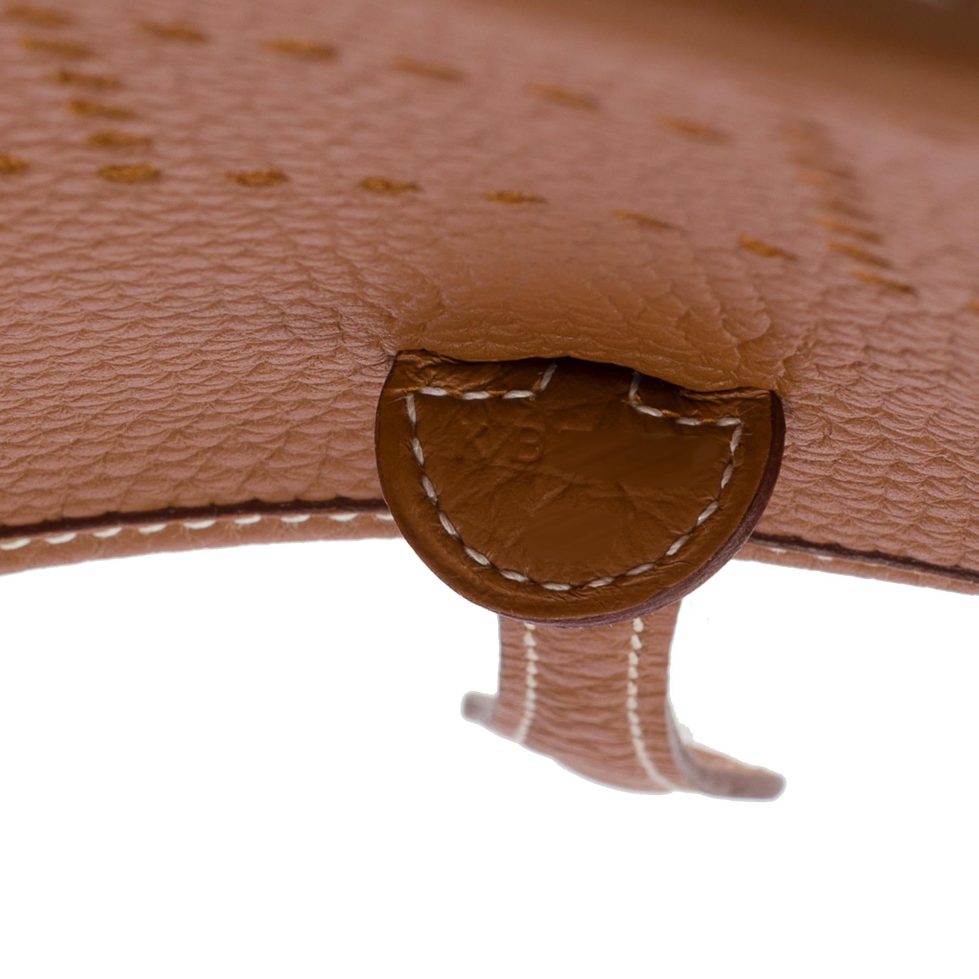 New Hermès Evelyne TPM Amazone shoulder bag in Gold Taurillon leather, PHW For Sale 4