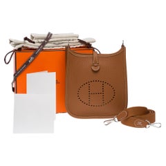 New Hermès Evelyne TPM Amazone shoulder bag in Gold Taurillon leather, PHW