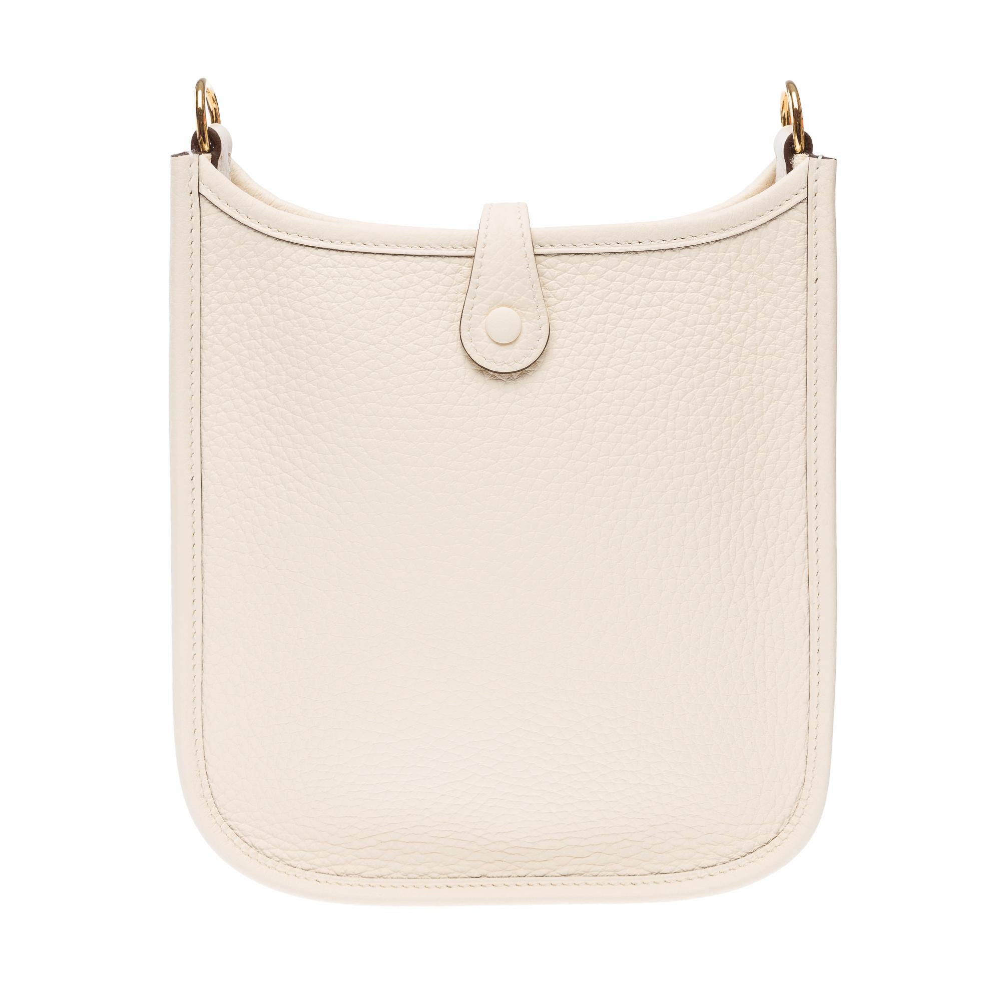 New Hermès Evelyne TPM Amazone shoulder bag in Nata Taurillon leather, GHW In New Condition In Paris, IDF