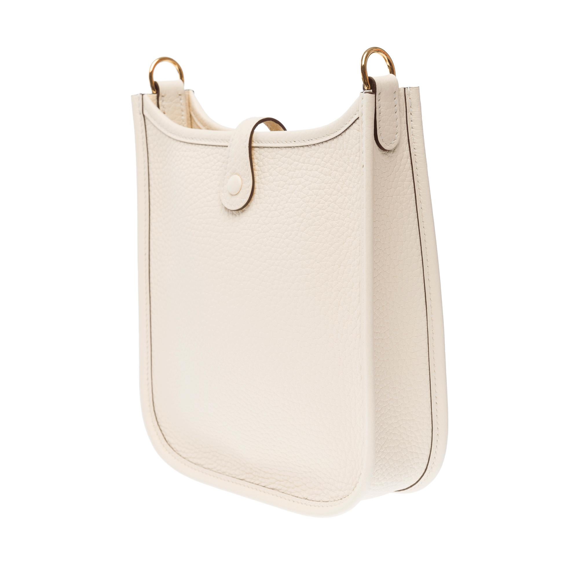 New Hermès Evelyne TPM Amazone shoulder bag in Nata Taurillon leather, GHW 1