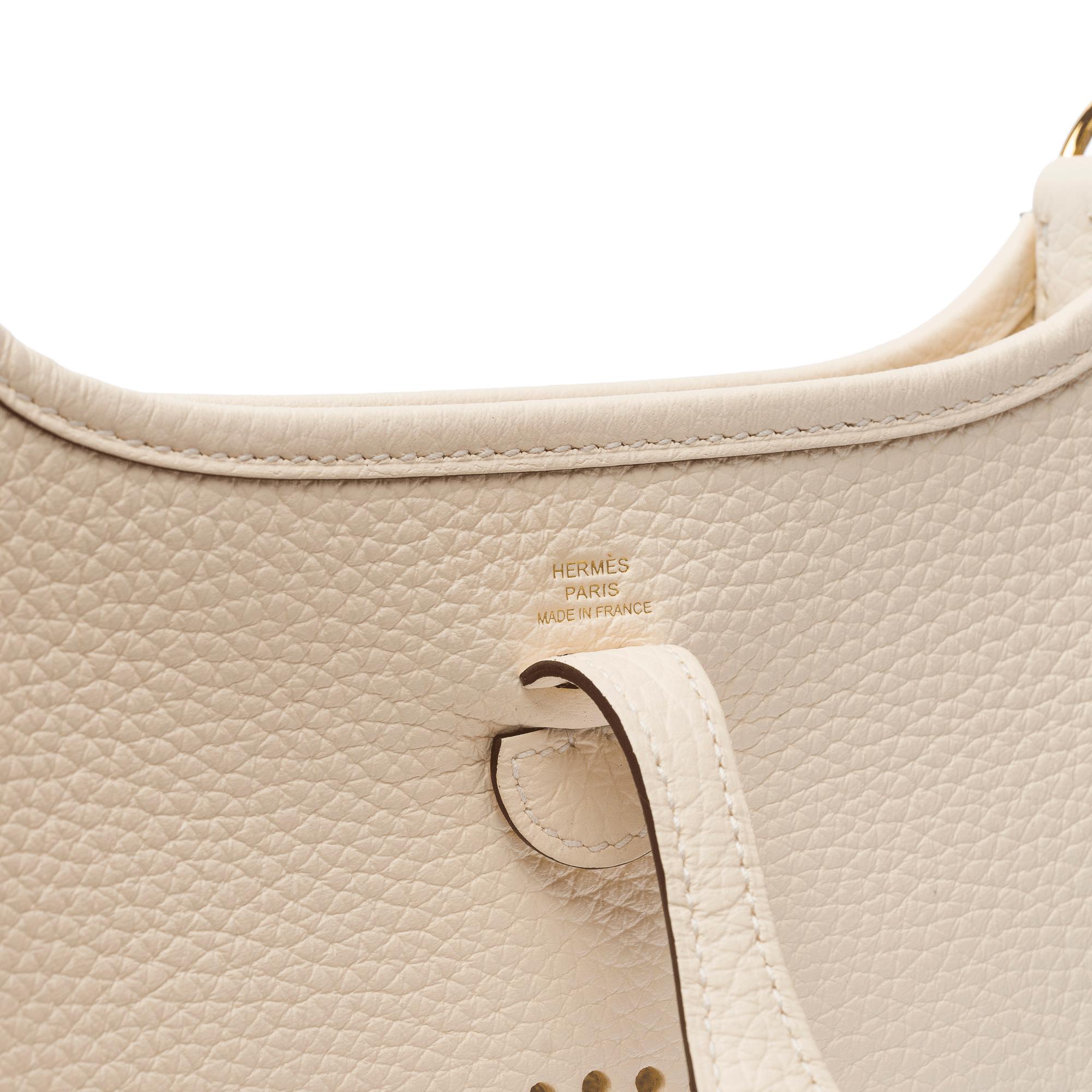 New Hermès Evelyne TPM Amazone shoulder bag in Nata Taurillon leather, GHW 2
