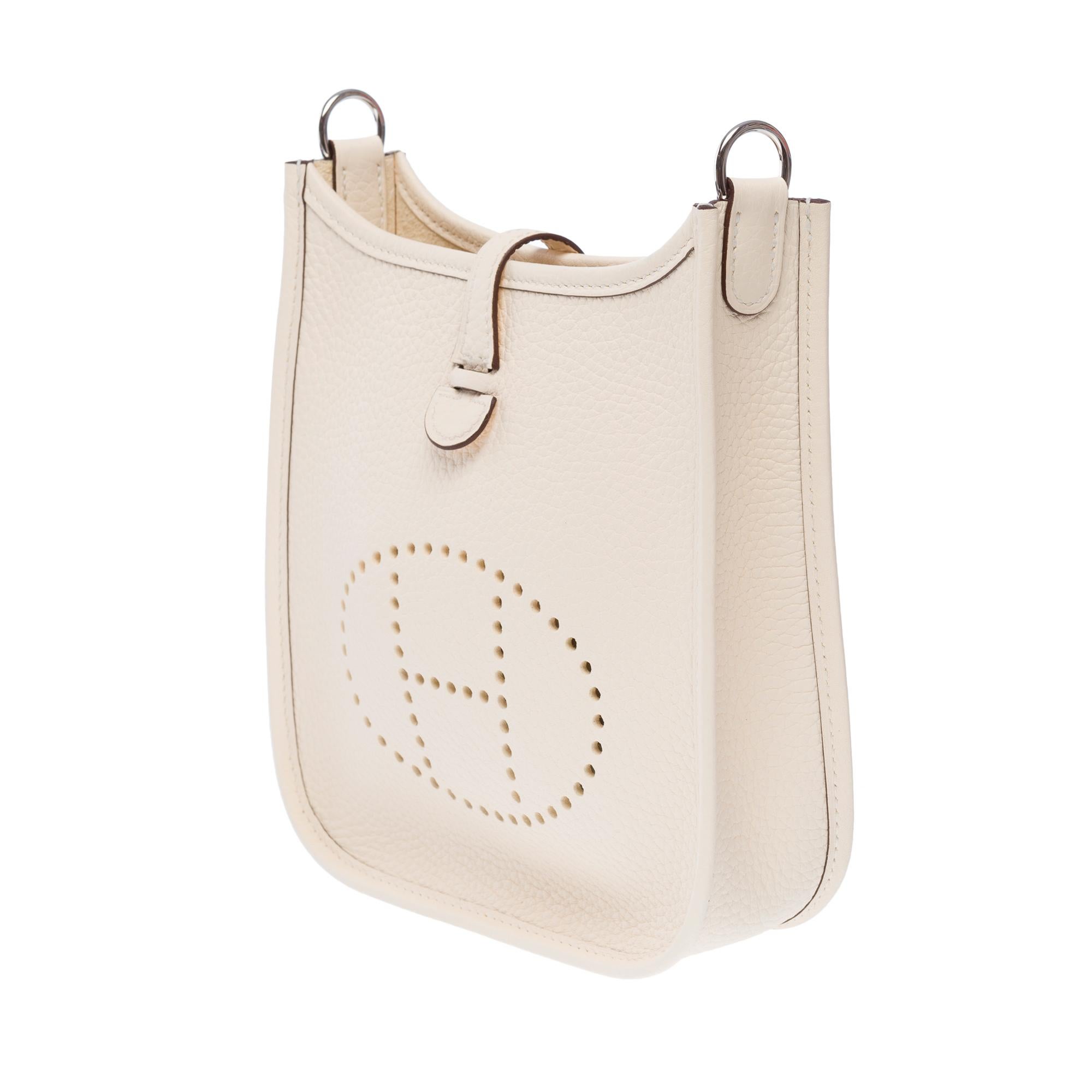 New Hermès Evelyne TPM Amazone shoulder bag in Nata Taurillon leather, PHW In New Condition For Sale In Paris, IDF